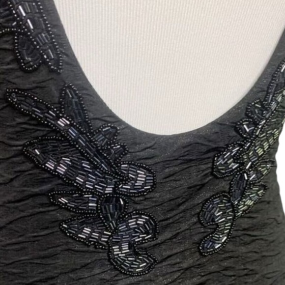 FREE PEOPLE Bringing Sexy Back Black Metallic Beaded Mini Dress Size Medium - Picture 6 of 10